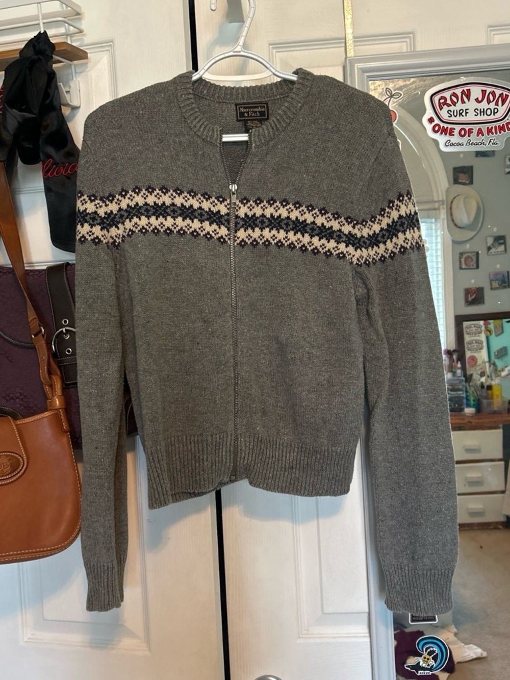abercrombie Women's Gray Zip-Up Sweater